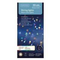 Lumineo draadverlichting - zilver - 20 led lampjes - gekleurd - 95 cm - lichtsnoer