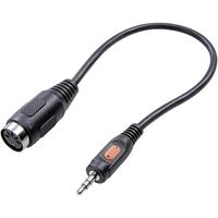 Speaka Professional SP-7869840 DIN-aansluiting/jack audio adapter [1x jack plug 3.5 mm - 1x diode-aansluiting 5-polig (D, zwart