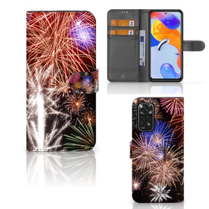 Xiaomi Redmi Note 11 Pro 5G/4G Wallet Case met Pasjes Vuurwerk