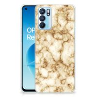 OPPO Reno 6 5G TPU Siliconen Hoesje Marmer Goud - thumbnail