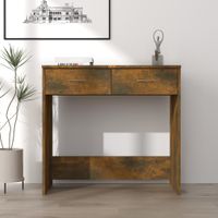 Bureau 80x40x75 cm bewerkt hout gerookt eikenkleurig - thumbnail