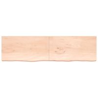 The Living Store Wandplank Rustieke Stijl - 220 x 60 x 6 cm - Onbehandeld massief eikenhout - Draagvermogen 52.8 kg