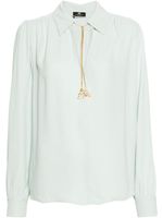 Elisabetta Franchi blouse à détail de chaîne - Bleu