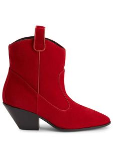 Giuseppe Zanotti bottines Elna 55 mm en velours - Rouge