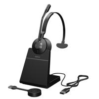 Jabra Engage 55 On Ear headset Telefoon DECT Mono Zwart Incl. oplaad- en dockingstation, Volumeregeling, Microfoon uitschakelbaar (mute)