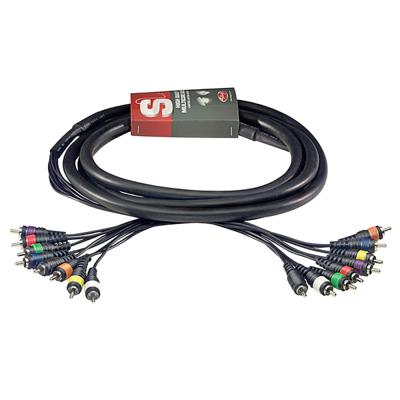 Stagg SML3/8CM8CM E 8-weg multikabel RCA-RCA 3 meter