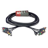 Stagg SML3/8CM8CM E 8-weg multikabel RCA-RCA 3 meter