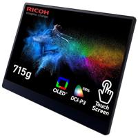 Ricoh draagbare monitor 150BW, 15,6-inch OLED-scherm, ultralicht (715g), multi-touchscherm, draadloze, portable monitor, DCI-P3, USB Type-C