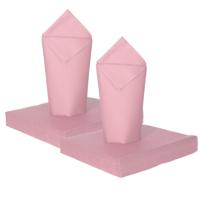 Feest servetten - 80x - lichtroze - 3 laags - 33 x 33 cm