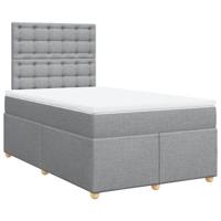 vidaXL Boxspring met matras stof lichtgrijs 120x190 cm