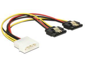 Delock 85237 Kabel Power Molex 4-pins male > 2 x SATA 15-pins bus metaal 20cm