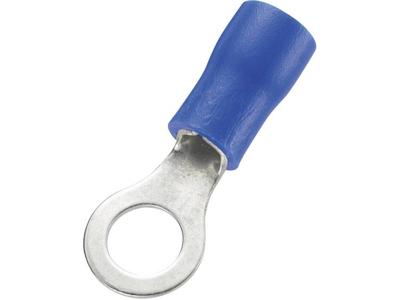 TRU COMPONENTS 1572136 Ringkabelschoen Dwarsdoorsnede (max.): 2.50 mm² Gat diameter: 5.2 mm Deels geïsoleerd Blauw 100 stuk(s)