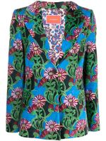 La DoubleJ blazer boutonné à fleurs - Vert - thumbnail