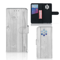 Nokia 9 PureView Book Style Case White Wood