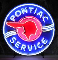 Pontiac Service Neon Verlichting - 65 x 65 cm