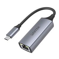 Unitek USB-C naar Gigabit ethernet adapter │ USB type C naar RJ45 LAN Ethernet 10/100/1000 Mbps converter│ USB 3.0 5 Gbps │ aluminium, kabel 12 cm │ neztwerkadapter voor Win, Mac, Linux│ Plug & Play