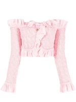 Alexander Wang haut crop à volants - Rose