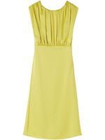 Jil Sander gathered sleeveless midi dress - Vert