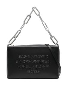 Off-White sac porté épaule à logo orné de cristaux - Noir