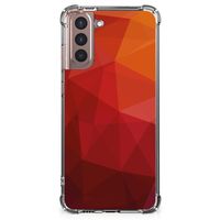 Shockproof Case voor Samsung Galaxy S21 Plus Polygon Red - thumbnail