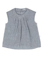 Il Gufo blouse froncée à design sans manches - Bleu