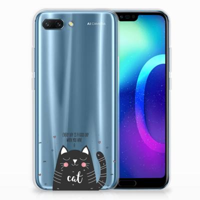 Huawei Honor 10 Telefoonhoesje met Naam Cat Good Day Huawei Honor 10 Telefoonhoesje met Naam Cat Good Day