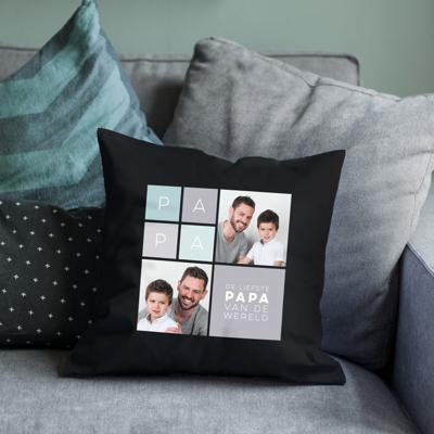 Vaderdag kussen bedrukken - Zwart - 40 x 40 cm