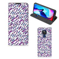 Motorola Moto G9 Play Hoesje met Magneet Feathers Color