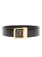 Saint Laurent ceinture embossée LA 66 - Marron - thumbnail