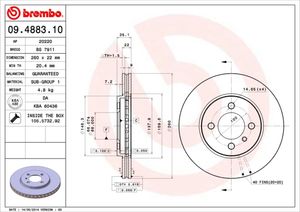 Remschijf BREMBO, Remschijftype: Binnen geventileerd, u.a. für BMW