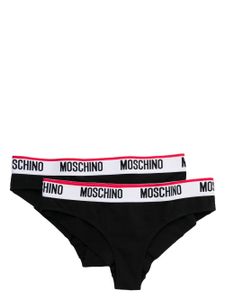 Moschino lot de 2 culottes à bande logo - Noir