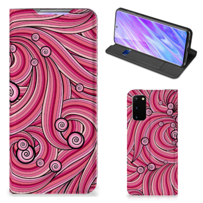 Samsung Galaxy S20 Bookcase Swirl Pink Samsung Galaxy S20 Bookcase Swirl Pink