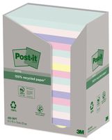 Post-it recycled notes Nature, 100 vel, ft 76 x 127 mm, pak van 16 blokken, geassorteerde kleuren - thumbnail