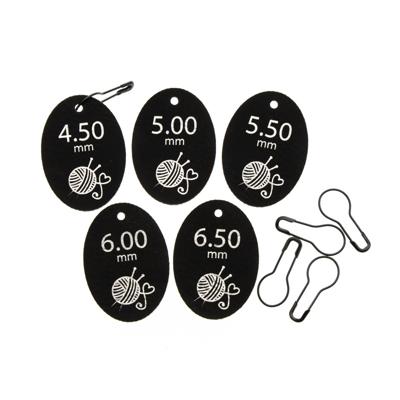 Needle Tag voor Breien maat 4,5 - 5 - 5,5 - 6 - 6,5 - 2 stuks per maat