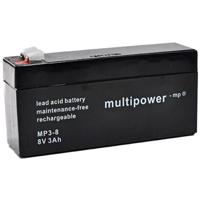 multipower PB-8-3 Loodaccu 8 V 3.2 Ah Loodvlies (AGM) (b x h x d) 134 x 69 x 36.5 mm Kabelschoen 4.8 mm Onderhoudsvrij, Geringe zelfontlading - thumbnail