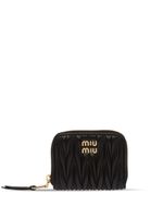 Miu Miu porte-monnaie matelassé en cuir - Noir