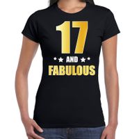 17 and fabulous verjaardag cadeau shirt / kleding 17 jaar zwart met goud voor dames 2XL  - - thumbnail