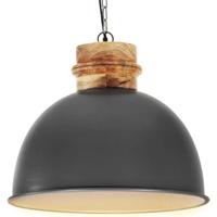 vidaXL Hanglamp industrieel rond E27 50 cm massief mangohout grijs