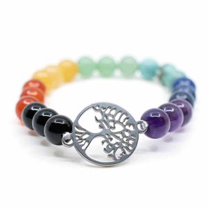 Edelsteen Armband 7 Chakra met Tree of Life