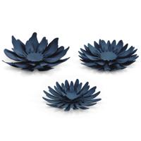 Decoratie bloemen blauw (3st) Rustic Collection