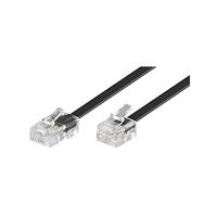 Goobay 68530 telefoonkabel RJ11-stekker naar RJ45-stekker platte kabel RJ11-kabel voor faxapparaat DSL-modem VDSL-routerkabel ISDN DSL-kabel zwart 3 m