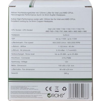 Dynatron Argus SU-200 Processor Koeler 9,2 cm Zwart, Oranje