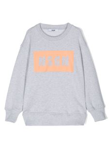 MSGM Kids sweat en coton à logo imprimé - Gris