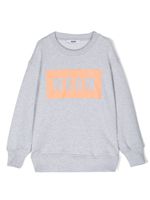 MSGM Kids sweat en coton à logo imprimé - Gris - thumbnail