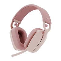 Logitech Zone Vibe 100 lichte draadloze over ear koptelefoon met ruisonderdrukkende microfoon, Advanced Multipoint Bluetooth koptelefoon, werkt met Teams, Google Meet, Zoom, Mac/PC - Roze