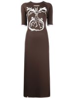 Charles Jeffrey Loverboy robe en coton biologique à imprimé graphique - Marron