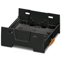 PHOENIX CONTACT EH 70 F-B/ABS BK9005 draagrailbehuizing, onderdeel met voetbeugel, platte constructie, 70,1 mm breedte, 75 mm hoogte, 30,3 mm diepte, zwart, 10 stuks