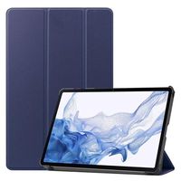 Tri-Fold Series Samsung Galaxy Tab S8 Smart Folio Case - Donkerblauw - thumbnail