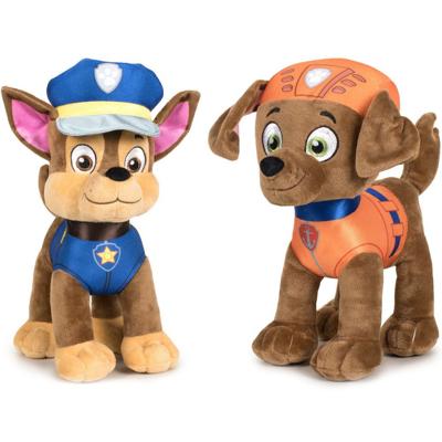Paw Patrol knuffels set van 2x karakters Chase en Zuma 27 cm   -