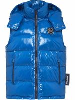 Philipp Plein gilet matelassé à effet de brillance - Bleu - thumbnail